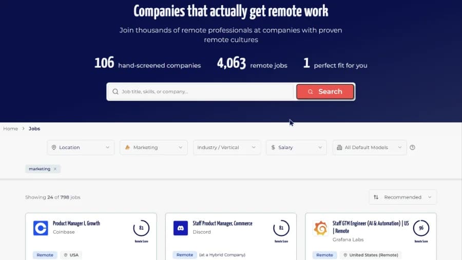 Remotivated Job Platform